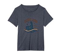Cape Cod Escena Nocturna Náutica Costera Camiseta, Mujer Tallas Grandes, Azul Jaspeado, 1XL Grande