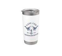 Cape Cod Massachusetts ancla de ballenas vintage náutica Vaso térmico de acero inoxidable de doble pared