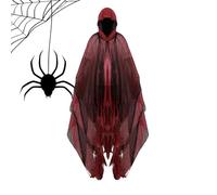 Cape de Fantasma con Capucha: Vestuario de Cosplay para Adultos, embrujado Transpirable, Espeluznante de Halloween | Long Witch Cloak with Hood for Women Cosplay Party, Haunted House E