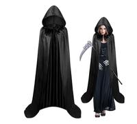 Cape d'Halloween | Cape Unisexe d'Halloween Avec Capuche 150 cm | Costumes De Cosplay Pour Le Déguisement Et Le Jeu De Rôle Adultes Sorcier Intérieur Extérieur