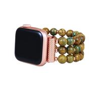 Cape Diablo Correa de reloj inteligente para mujer, correa de piedras preciosas hecha a mano, compatible con caras de Apple de 38 mm a 45 mm (pequeña, alrededor de 5.7-6.25 pulgadas y elástica, Forest