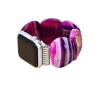 Cape Diablo Correa de reloj inteligente para mujer, correa de piedras preciosas hecha a mano, compatible con caras de Apple de 38 mm a 45 mm (ciruela mística, pequeña, se adapta a muñecas de 5.7 a