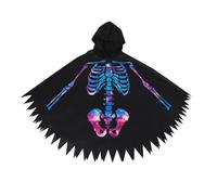 Cape esqueleto - Gothic Skull Costume Cloak, Vestido de Halloween a lo largo de toda la longitud, Traje de juego de rol creativo | Desgaste de estampado extraño para fiestas casuales, photograph