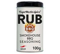 Cape Herb & Spice Rub Smokehouse Condimento para barbacoa ahumado a la perfección, clasificación de chile suave, lata de 100 g (paquete de 1)
