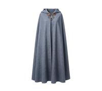 Cape medieval para mujer larga de lino y algodón, capa con capucha, vintage, renacentista, para hombre y mujer, capas de caballero, para carnaval, Halloween, cosplay, gris, Talla única