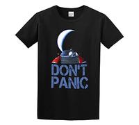 capeclain Dont Panic Starman Filip Hellman Transparent Unisex 100% Cotton Short-Sleeve T-Shirts Black M