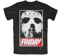capeclain Friday Schwarz Kult Movie Horror Jason Voorhees 13Th Blood Men's T-Shirt Black XL Unisex 100% Cotton Short-Sleeve T-Shirts Black XL