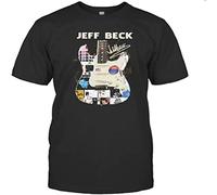 capeclain Guitar Jeff Beck Band Members Signatures Unisex 100% Cotton Short-Sleeve T-Shirts Black S