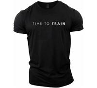 capeclain Gym Fit Training Top Fitted Muscle Unisex 100% Cotton Short-Sleeve T-Shirts Black M