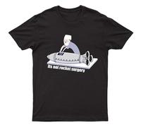 capeclain It's Not Rocket Surgery Science Funny Retiremen Unisex 100% Cotton Short-Sleeve T-Shirts Black M