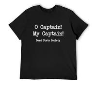 capeclain O Captain My Captain Dead Poets Society DVD Robin Williams Gift Unisex 100% Cotton Short-Sleeve T-Shirts Black L