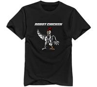 capeclain Robot Chicken Unisex 100% Cotton Short-Sleeve T-Shirts Black M