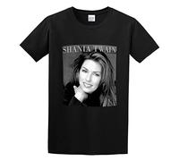 capeclain Shania Twain Unisex 100% Cotton Short-Sleeve T-Shirts Black S