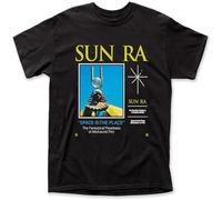 capeclain Sun Ra Standard Vintage Style Unisex 100% Cotton Short-Sleeve T-Shirts Black L