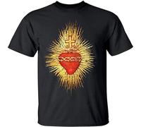 capeclain The Sacred Heart of Jeschrist Unisex 100% Cotton Short-Sleeve T-Shirts Black S