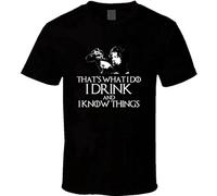 capeclain Tyrion Lannister It's What I Do I Drink and I Know Things Got Unisex 100% Cotton Short-Sleeve T-Shirts Black L