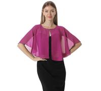Capelet - Chales y envolturas de gasa suaves para vestido de noche, capa de boda de la década de 1920, accesorios de chal para mujer, Rosa, Talla Única