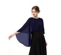 Capelets de boda para mujer, de gasa, chales y envolturas para vestido de noche - Azul - talla única