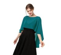 Capelets de gasa suaves chales y envolturas para dama de honor, bodas, vestidos de noche formales - verde - talla única