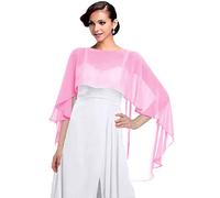 Capelets para mujer gasa capa chales y envolturas para vestido de noche - Rosa - talla única