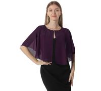 Capelets suaves capas chales y envolturas para vestido de gasa de encogimiento de hombros de la boda capa de cobertura - Morado - talla única