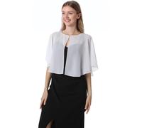 Capelets suaves capas chales y envolturas para vestido de gasa de encogimiento de hombros de la boda capa de cobertura - Blanco - talla única