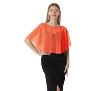 Capelets suaves capas chales y envolturas para vestido de gasa de encogimiento de hombros de la boda capa de cobertura - Rojo - talla única