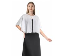Capelets suaves capas chales y envolturas para vestido de gasa de encogimiento de hombros de la boda capa de cobertura - Blanco - talla única