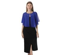 Capelets suaves capas chales y envolturas para vestido de gasa de encogimiento de hombros de la boda capa de cobertura - Azul - talla única