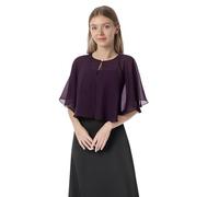 Capelets suaves capas chales y envolturas para vestido de gasa de encogimiento de hombros de la boda capa de cobertura - Morado - talla única
