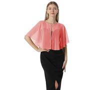 Capelets suaves capas chales y envolturas para vestido de gasa de encogimiento de hombros de la boda capa de cobertura - Rojo - talla única