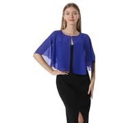 Capelets suaves capas chales y envolturas para vestido de gasa de encogimiento de hombros de la boda capa de cobertura - Azul - talla única