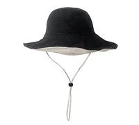Capeline - Sombrero de sol reversible con borde ancho antirrayos UV, transpirable, gorro de playa, protección solar, sombrero de verano para niña, UPF 50 + sombrero de cubo plegable para viajes,