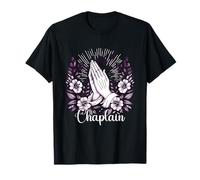 Capellán Manos Orantes Diseño Floral Camiseta