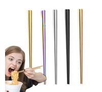 Caperucita de metal reutilizable - Palillos de acero inoxidable, palillos cuadrados reutilizables y ligeros | Palillos de metal - Utensilios de metal para lavavajillas, palillos de metal, palillos