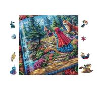 Caperucita Roja Rompecabezas 100 Piezas Cartón Grueso para Parejas para Enmarcar Decoración Mural Pieza De Colección Original 28x28cm
