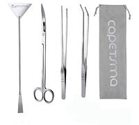 capetsma Aquascaping Tools, Long Edelstahl Aquarium Pflanzenwerkzeuge Aquarium Pinzette Schere Spachtel Werkzeug Set Bonsai Kit Algas Aquarium Reinigungsset für Aquarium Starter Kit