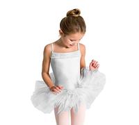 Capezio 11307c Vestido tutú con Volantes para Mujer, Mujer, Color Blanco, tamaño Large