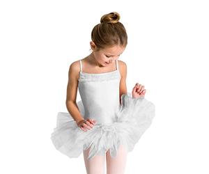 Capezio 11307c Vestido tutú con Volantes para Mujer, Mujer, Color Blanco, tamaño Large