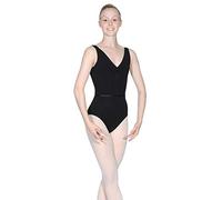 Capezio Ca1Ev 126 - Leotardo sin Mangas con pellizco de la colección Front Class, Color Negro, Talla L