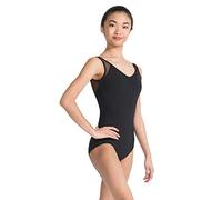 Capezio Ca1Ev 126 Meryl - Maillot de Tirantes con Cuello en V y Licra Meryl - Negro, Talla L