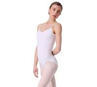 Capezio CC101 - Maillot de ballet con tirantes de espaguetis, CC101, Mujer, color Blanco, tamaño S