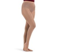 Capezio Hold & Stretch Footed Tight Ajustado con pies, 25 guaridas, Luz Suntan, L para Mujer