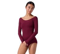 Capezio - Maillot de manga larga para mujer, color granate, talla L