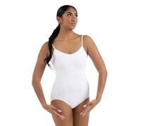 Capezio CC101 - Maillot de ballet con tirantes de espaguetis, Primavera/Verano, Mujer, color Blanco, tamaño M