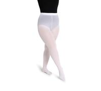 Capezio Studio Mallas básicas para mujer, Blanco, L-XL