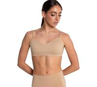 Capezio Seamless Clear Back Sweetheart Bandeau Bra Sujetador Deportivo, Traslúcido, Beige, XS para Mujer
