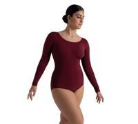 Capezio Maillot de Manga Larga, Rojo (Maroon), XL para Mujer