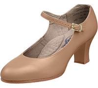 Capezio Women's 2" Character Shoe Dance | Full Grain Leather Upper for Comfort | Ideal for Performances | Elegant Leather Buckle | 4M US, 34.5 EU, Caramel, Perfect for Dancers of All Levels