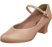 Capezio Women's Jr. Footlight Character Shoe - Soft PU Upper, Moisture Absorbent Lining for Comfort, Durable Design, Ideal for Dance, 1.5" Heel, Caramel, Size 5 US, 35.5 EU